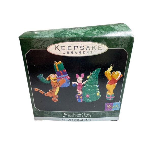 Tree-Trimming Time Winnie The Pooh Keepsake Ornaments Set Of 3 Vintage 1998 - Picture 1 of 7
